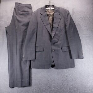 VTG Ralph Lauren Suit Mens 42 36x30 Gray Polo University Club 2 Piece Made USA
